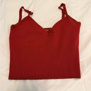 Altuzarra Red Ribbed Knit Camisole
